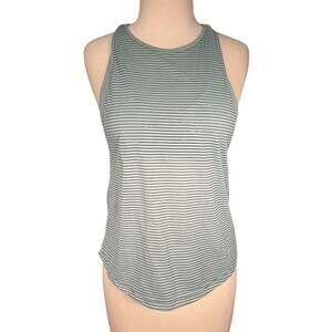 Lululemon Seafoam Blue Striped Racerback Bra Tank Top Size 4 Lightweight Active